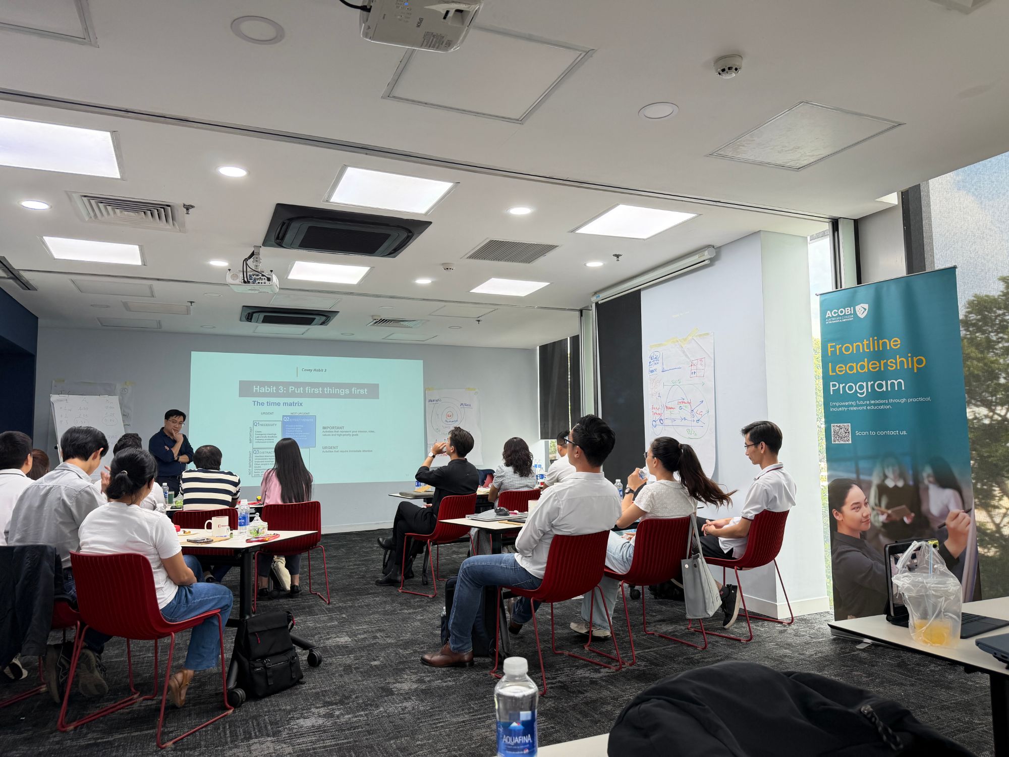 Participants in the Frontline Leadership Program classroom in Vietnam